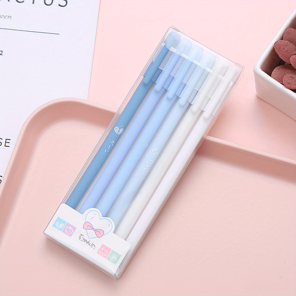 6pcs Morandi Gel Pen Set - Cute Kawaii Design for Office & School - Smooth Black Ink, Durable & Stylish Stationery Supplies