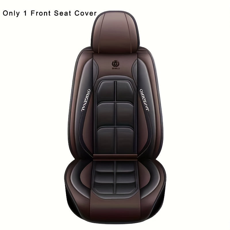 1pc Universal Car Seat Covers PU Leather Seat Covers Cushion Car Seat Protector Mat For Sedan SUV Car Accessories (Only 1 Front Seat Cover)
