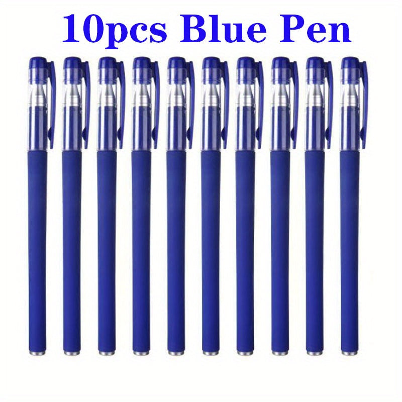 10pcs Premium Gel Pens Set - Black, Blue, and Red Refillable Ink with 0.5mm Bullet Tip - Perfect for School, Office, and Art Projects - Kawaii Stationery Supplies
