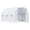 DodiOnline 4.5 x 2 x 2 m Polytunnel Greenhouse, Walk-in Green House for Garden with Mesh Windows, Galvanised Steel Frame, White