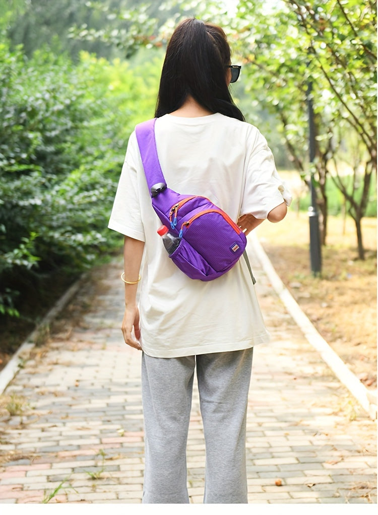 [Trendy Belt Bag] Trendy Nylon Belt Bag | Zipper Sling Bag with Side Pocket for Outdoor Sports