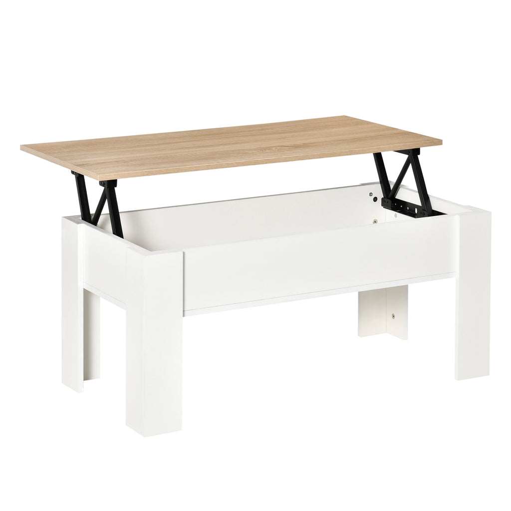 DodiOnline Lift Top Coffee Table with Hidden Storage Compartment, Lift Tabletop Pop-Up Center Table for Living Room