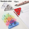 10PCS Multiple Colour triangle transparent file edge clip metal firm office school supplies