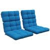 DodiOnline 2-Piece Seat Cushion Replacement with Backrest, Garden Patio Chair Cushions Set with Ties, Blue