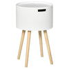 DodiOnline Modern Side Table with Hidden Storage Space, Round Night Stand with Removable Tray Wood Frame End Coffee Table for Living Room, White