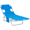 DodiOnline Foldable Sun Lounger with Reading Hole - Blue
