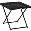 DodiOnline Square PE Wicker Rattan Folding Table - Black