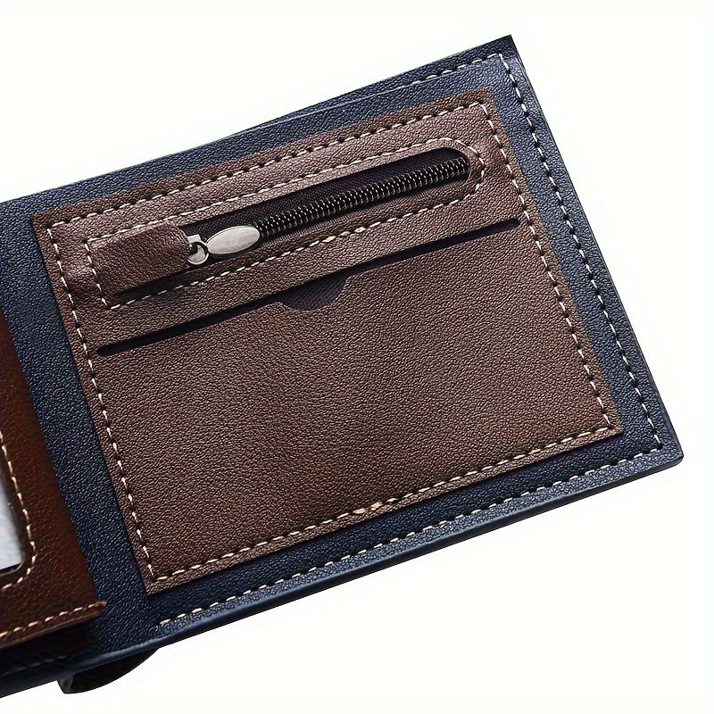 1pc Men's Multi-card Wallet, Horizontal Trendy PU Leather Business Card Holder