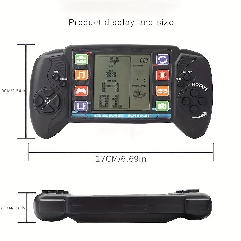 1pc Big Screen Retro Classic Handheld Game Console - Portable Electronic Toys with Classic Games, Nostalgic Design and Easy-to-Use Interface