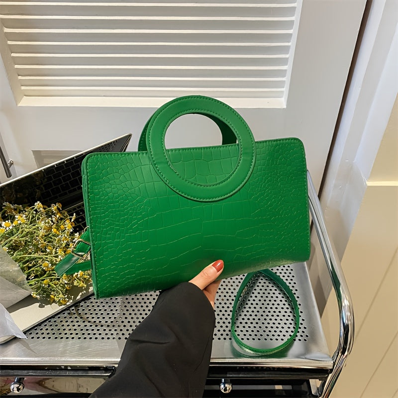 Fashionable Faux Leather Crossbody Bag with Removable Strap - Zipper Closure, Solid Color Pattern, Lining, and Stylish Design - Perfect for Womens Casual Occasions