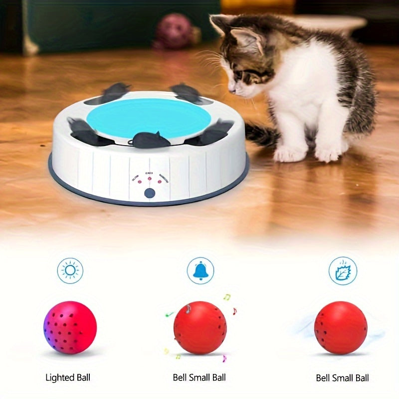 Electronic Cat Toys, Interactive Cat Toy with Simulate Hunting Mice, Cat Toys for Indoor Cats, Automatic Cat Toy with Scratch Mat Pet Toys
