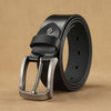 Men Cowhide Genuine Leather Prong Buckle Belt For Men