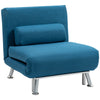 DodiOnline Single Linen-Look Sleeper Chair - Blue