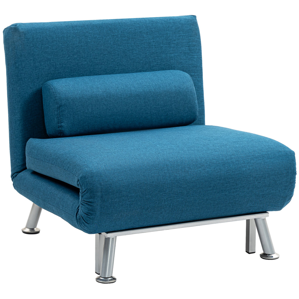 DodiOnline Single Linen-Look Sleeper Chair - Blue