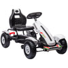 DodiOnline Children Pedal Go Kart, Kids Ride On Racer with Adjustable Seat, Inflatable Rubber Tyres, Handbrake, for Ages 5-12 Years - White