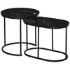 DodiOnline Marble-Effect Nest of Tables - Black/White
