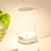 Adjustable LED Desk Lamp, USB Rechargeable Cute Cartoon Cat Table Light, Eye Protection Warm White Night Lamp for Household Use - Contains Electronic Components, Plastic Material
