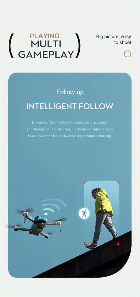 New S9S aerial drone, GPS positioning, Automatic return, Remote-controlled aircraft, High-definition dual camera with 2-axis Self Stabilizing Electronic Anti-Shake Gimbal, Brushless motor, Foldable four axis aircraft