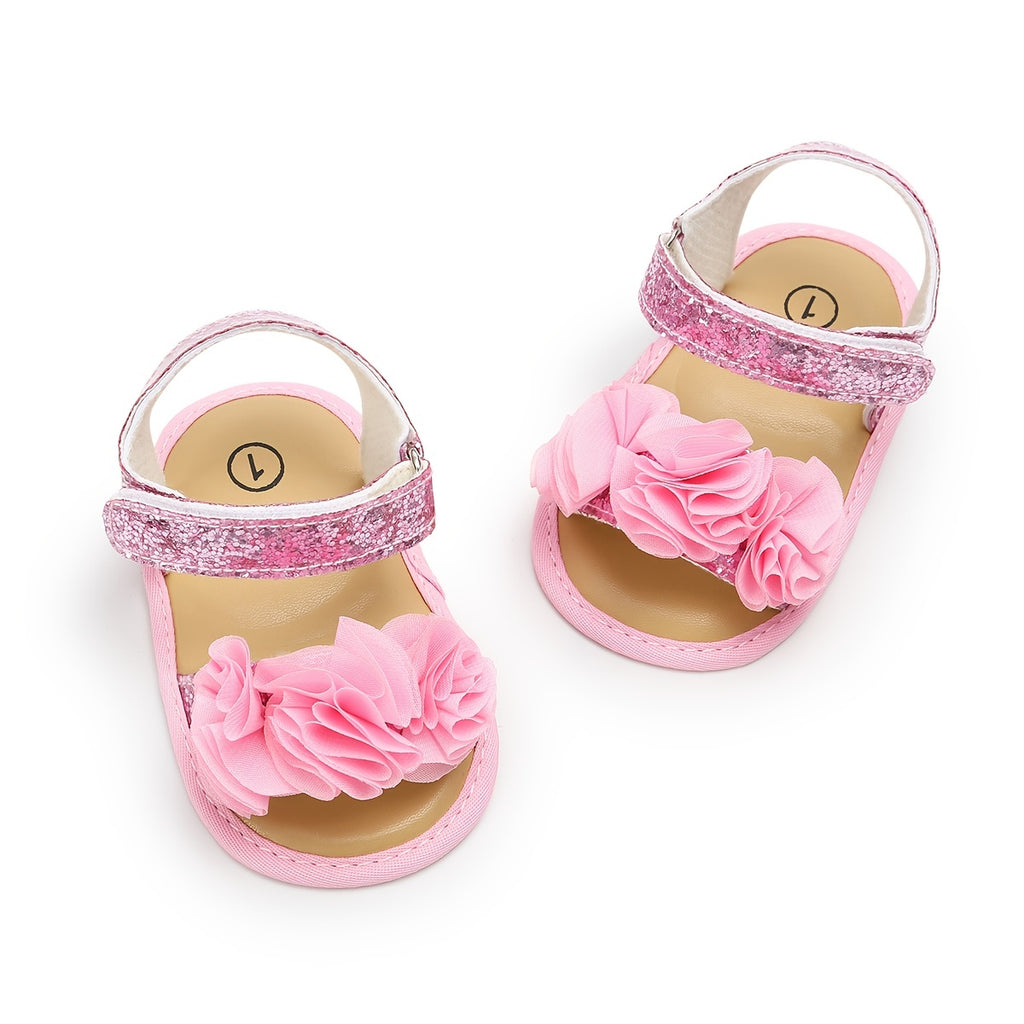 Adorable Baby Girl's Floral Sandals - Breathable, Comfortable, and Durable Open-Toe Shoes for Newborn, Infant, and Toddler's First Steps, Perfect for Spring, Summer, Beach, and Outdoor Activities