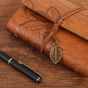 Retro Leaf Leather Loose-leaf Notebook Strap Portable Travel Record Hand Ledger Learning Stationery