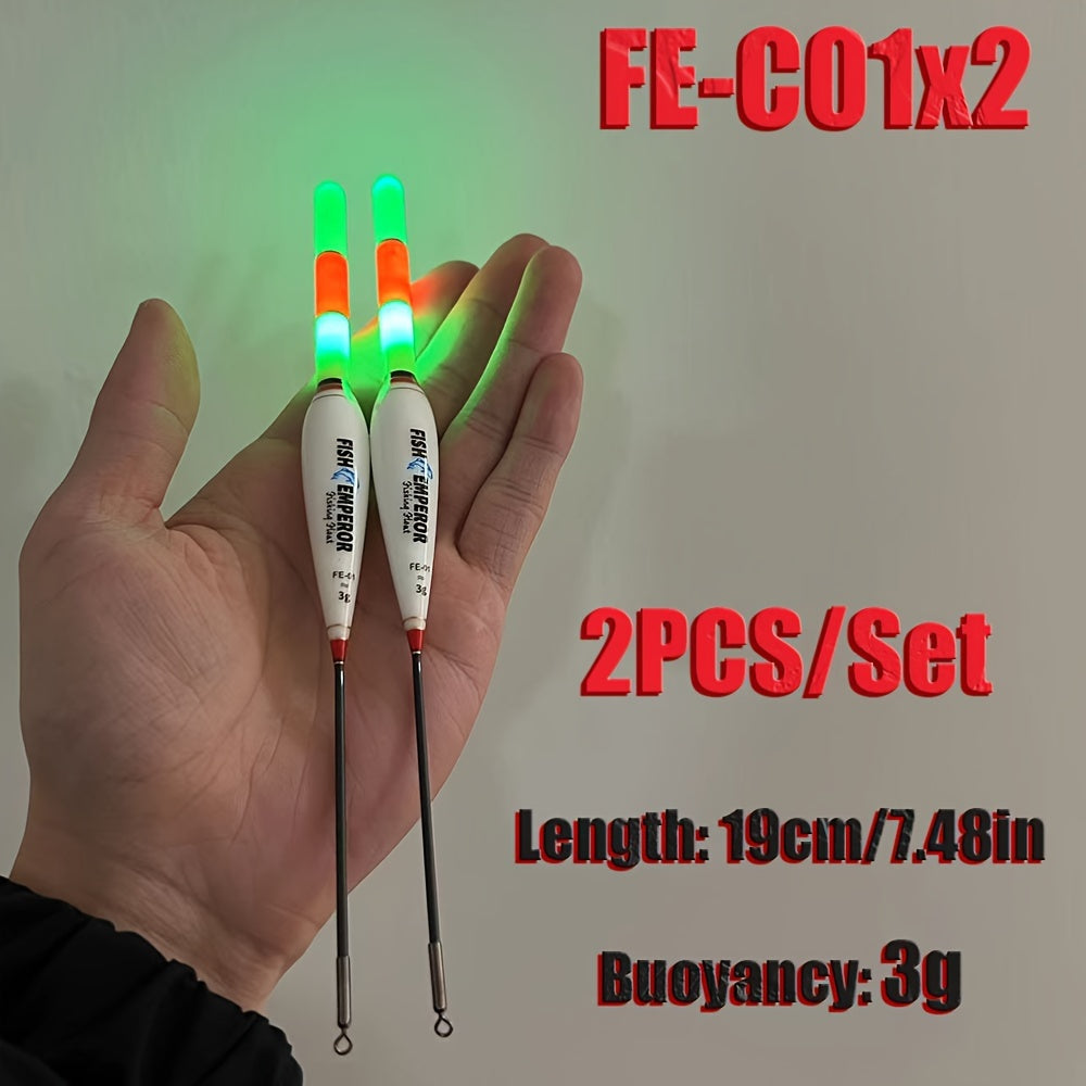 2pcs/set Night Fishing Floats, High Buoyancy Electronic LED Floats, Fishing Accessories