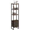 DodiOnline Four-Tier Industrial Display Shelf, with Bottom Drawers
