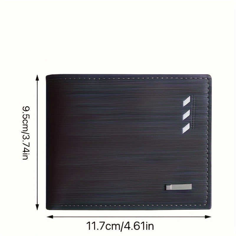 1pc Men's Multi-card Wallet, Horizontal Trendy PU Leather Business Card Holder