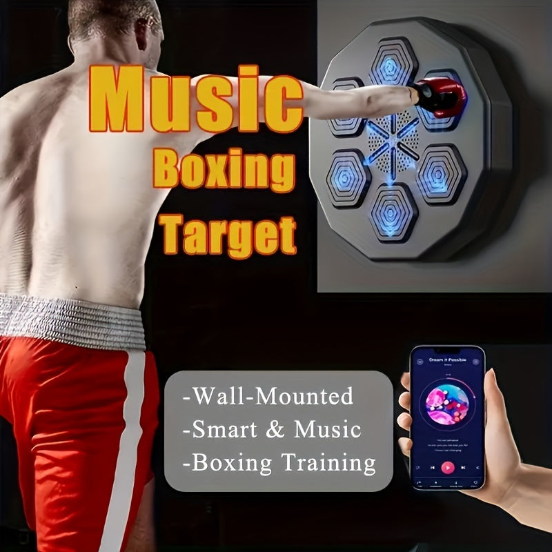 1pc Music Boxing Machine, Training Boxing Equipment, Electronic Intelligent Focus Agile Wall Target, 6 Relaxation Machines For Home Exercise, Valentine's Day Gift, Christmas Gift