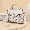 Trendy Printed Handbag For Women, Mini PU Leather Crossbody Bag, Retro Top Handle Flap Purse