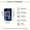 Women's Watch Elegant Square Pointer Quartz Watch Retro Fashion Analog PU Leather Wrist Watch