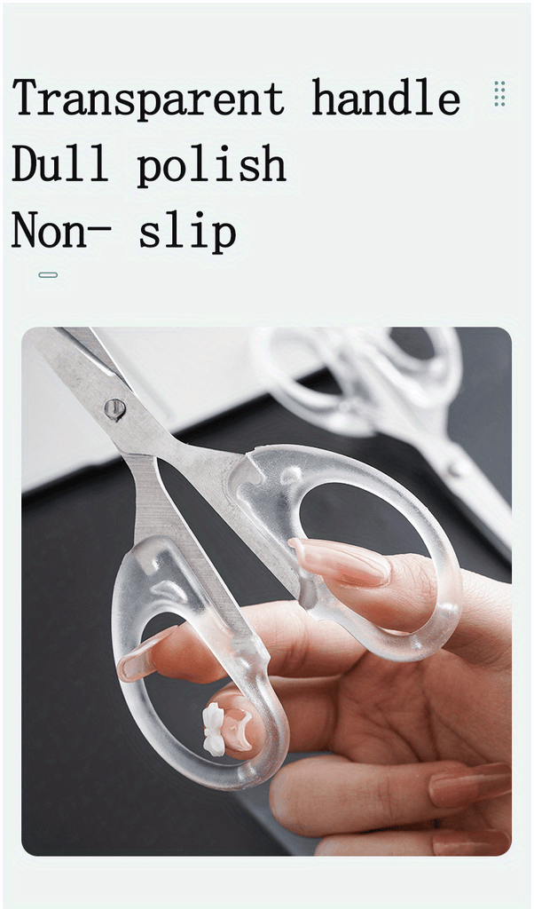 Multi-functional Stainless Steel Precision Scissors with Transparent Handle for Office, School & Crafts