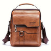 Men's Vintage Faux Leather Shoulder Bag - Adjustable Strap, Casual Business Crossbody for Daily Commute