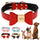 For Small Medium Dogs Cats, Free Engraved PU Leather Personalized Dog Collar with Bowknot, Customized Pet ID Name Collar
