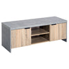 DodiOnline TV Stand for TV up to 55", 2 Doors TV Cabinet with Open Shelves, TV Unit TV Table for Living Room Bedroom Entertainment Room, 120L x 40W x 44H, Grey