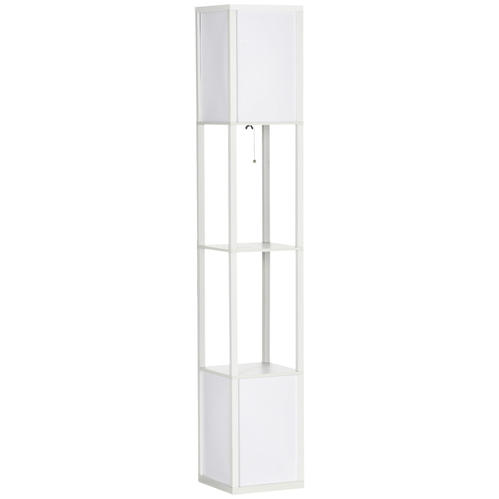 DodiOnline 156cm Floor Lamp Shelving Unit - White