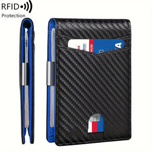 Minimalist Multi Functional Slim Wallet For Men, Card Holder Money Clip, RFID Blocking, Stylish Bi-fold PU Leather Wallet