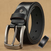 Men Cowhide Genuine Leather Prong Buckle Belt For Men