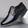 Men's PLUS SIZE PU Leather Solid Casual Shoes, Wear-resistant Non Slip Lace-up Dress Shoes, Men's Office Daily Footwear