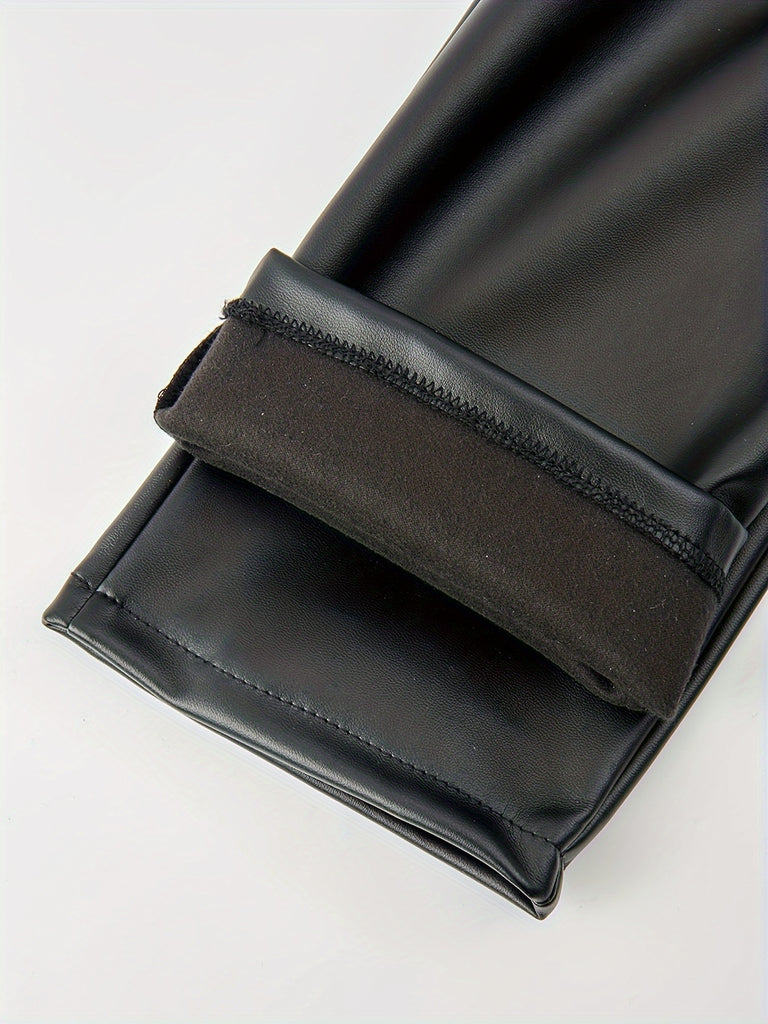 Men's Casual Chic High Stretch PU Leather Pants, Street Style Sexy Pants For Nightclub Party Dinner Performance K-pop