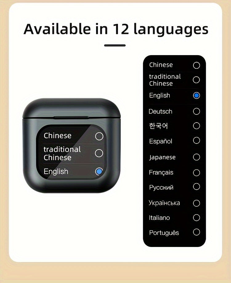 XHJ K1 Wireless earbuds with LCD touchscreen display, intelligent noise-canceling sleep-aiding headphones, 40 hours of long battery life, control music player, tiktok video playback, likes Audio Earphones Electronic Headset C