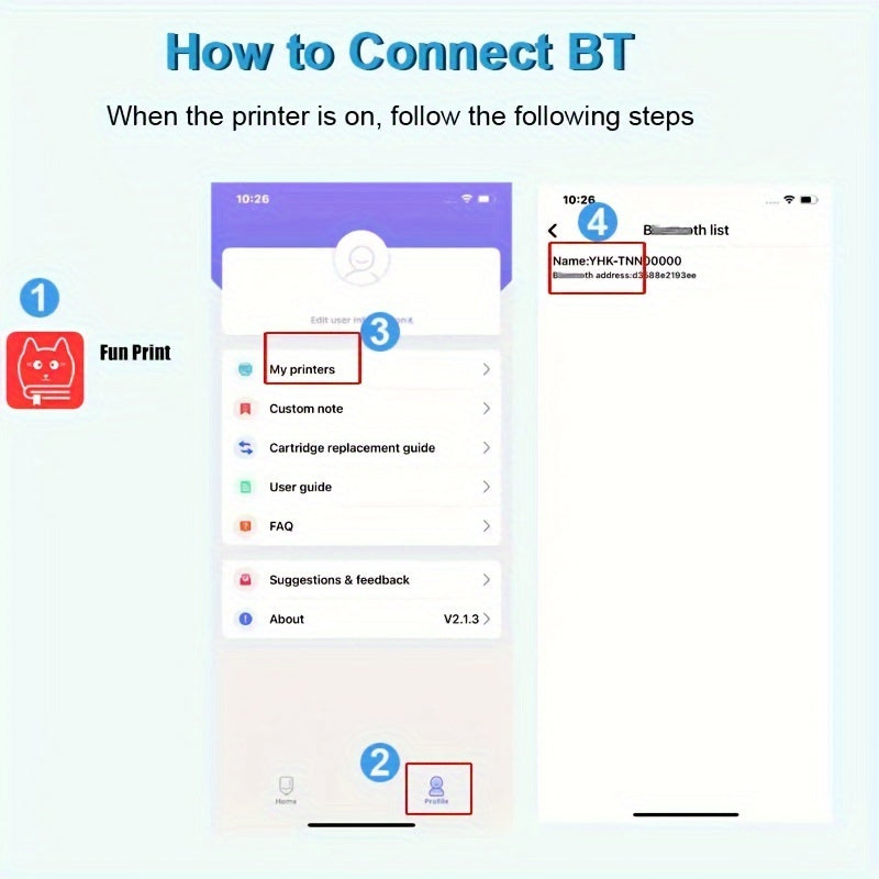 Student Mini Thermal Printer, ink-free mobile office, print labels, pictures, photos, file materials, connect to the phone download APP Android available, small pocket machine