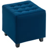 DodiOnline Velvet-Feel Square Ottoman - Blue