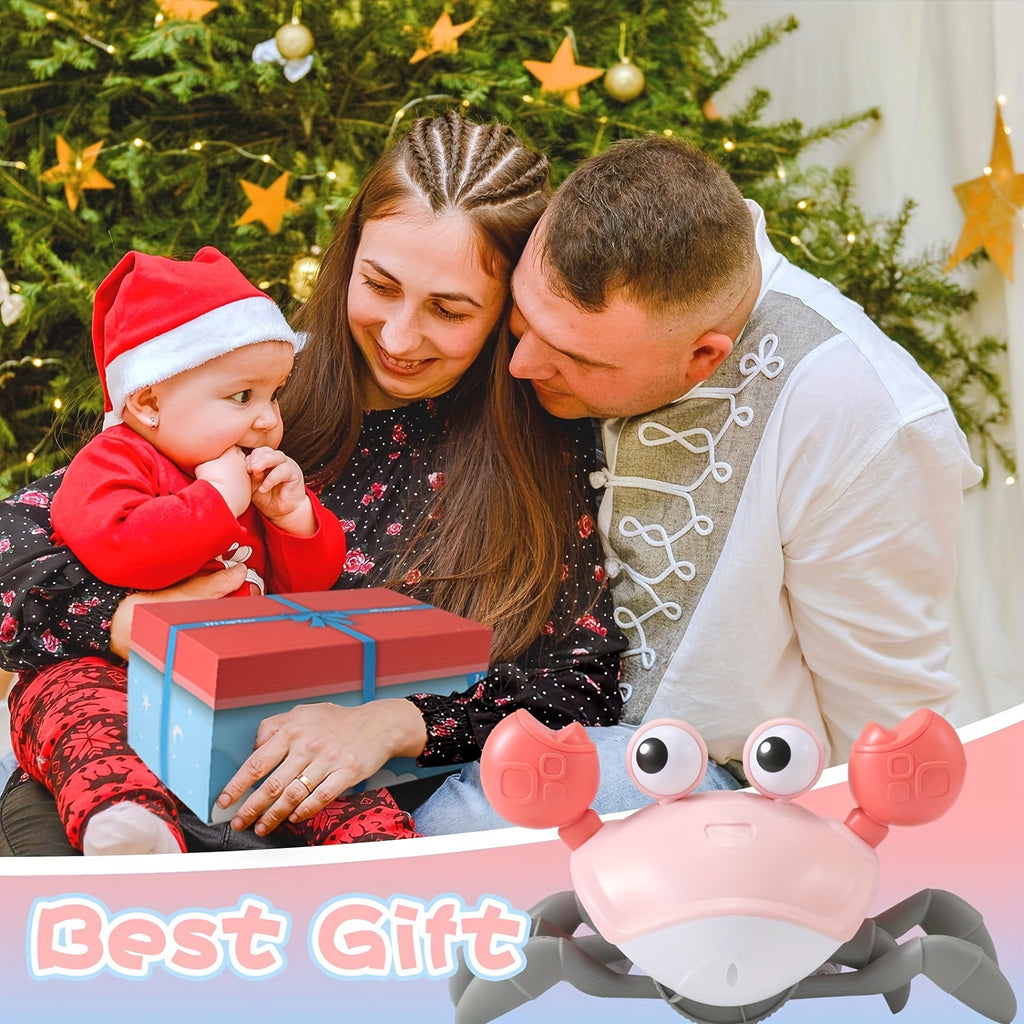 New Electronic Crab Toy - Highly Interactive Play Experience with Irresistible Attraction, Intelligent Obstacle Avoidance, Mesmerizing Color-Changing Lights, Soothing Music with Adjustable Volume, and Enhanced Interactive Exp