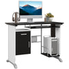 DodiOnline Computer Desk with Sliding Keyboard Tray, Storage Drawers and Host Box Shelf, Home Office Desk, Study Workstation, 100 x 52 x 75cm, Black