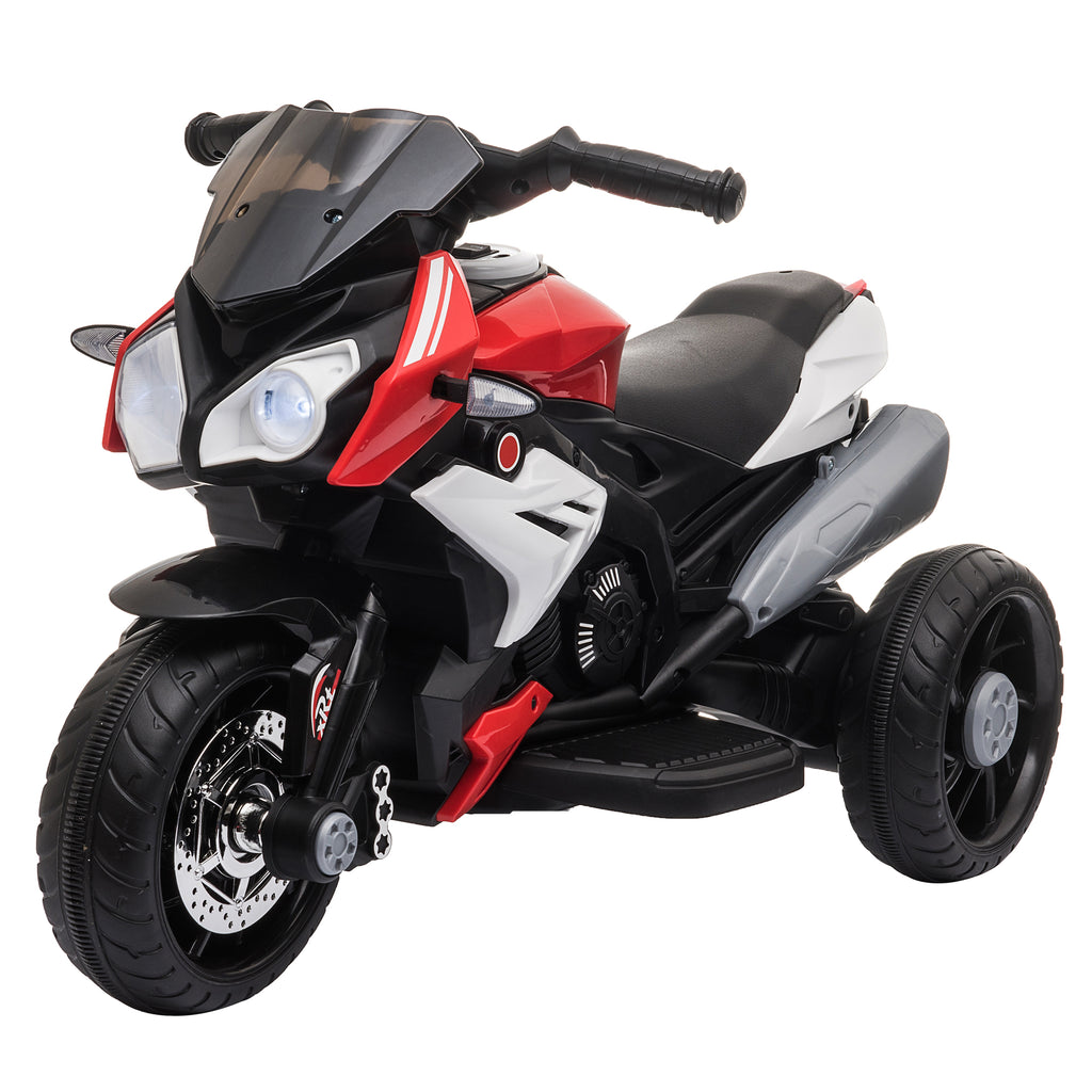DodiOnline Kids 6V Electric Ride On Motorcycle Electric Motorbike w/ Lights Music Horn 3 Wheel Outdoor Play Toy for 3-5 Years Red