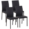 DodiOnline Modern Dining Chairs Upholstered Faux Leather Accent Chairs with Metal Legs for Kitchen, Set of 4, Black