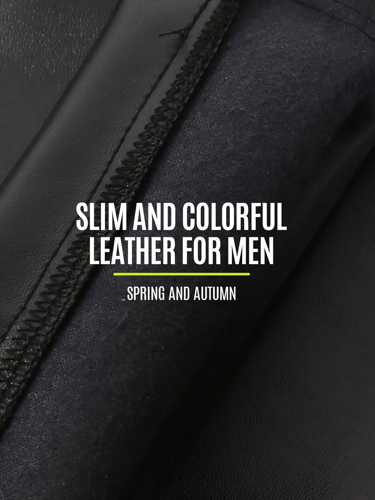 Men's Chic PU Leather Pants, Street Style High Stretch Skinny Pants For Nightclub Performance Party Dinner K-pop