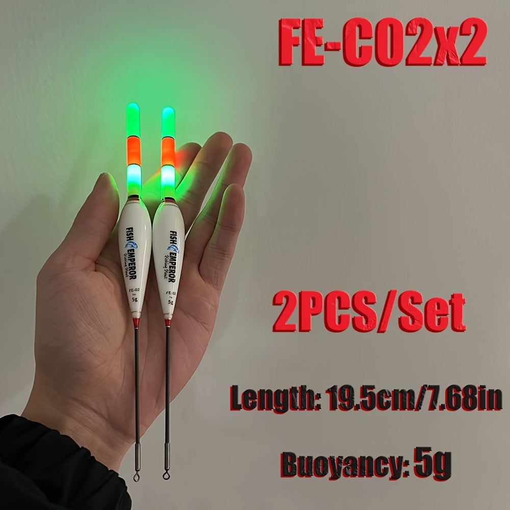 2pcs/set Night Fishing Floats, High Buoyancy Electronic LED Floats, Fishing Accessories