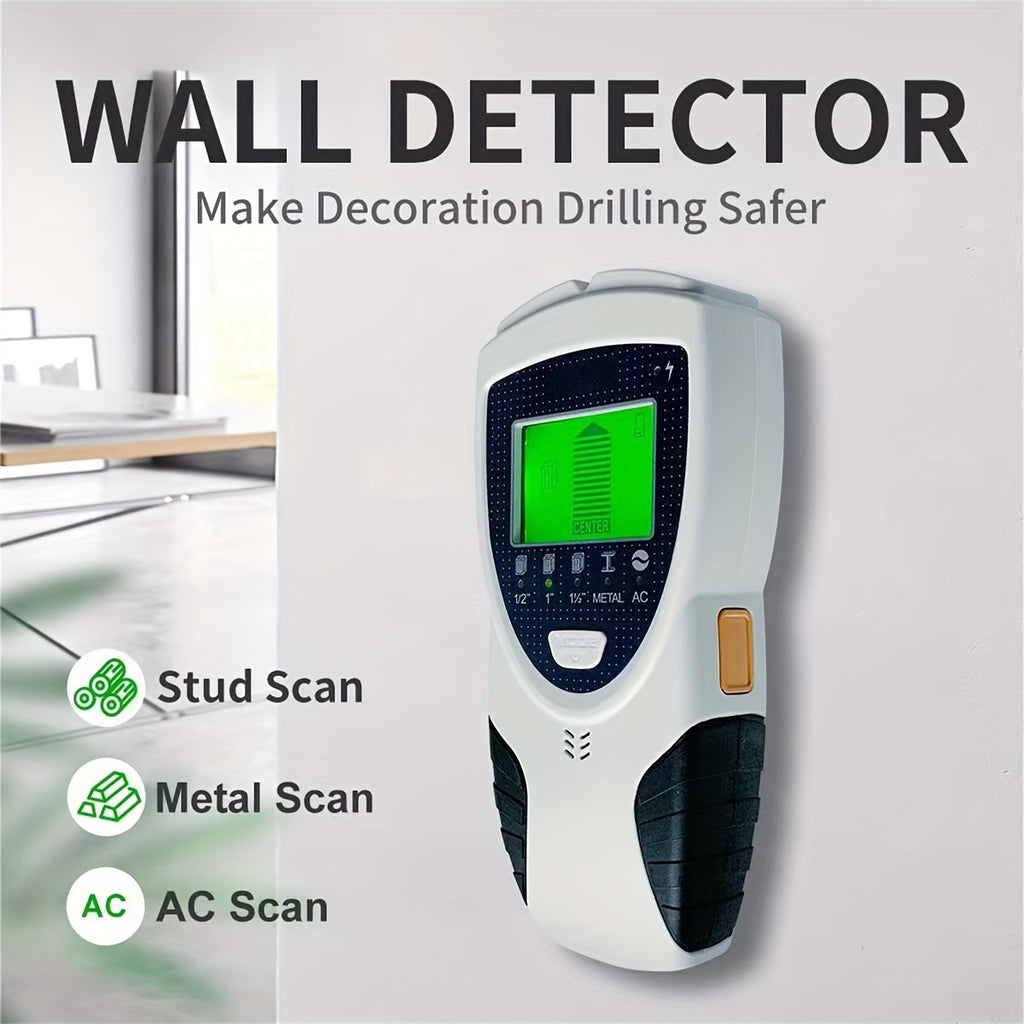 5-in-1 SHAWTY ProFinder Wall Scanner - Advanced Electronic Stud Detector with Large LCD Display, Audio Alarm, and Accurate Beam Finders for Wood, Metal Studs, and AC Wire Detection - Battery-Powered and Easy to Use