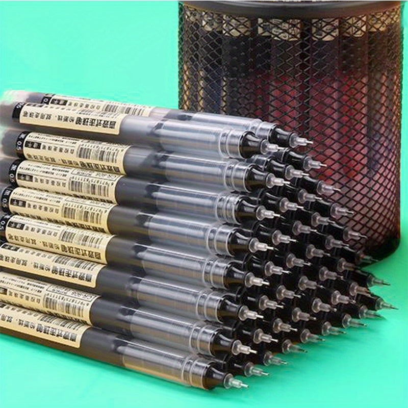 10PCS Quick-Drying Liquid Gel Pens - 0.5mm Fine Tip, Black and Blue Ink, Smooth Writing, Water-Resistant, Ergonomic Design, Perfect for School, Office, Student, and Daily Use